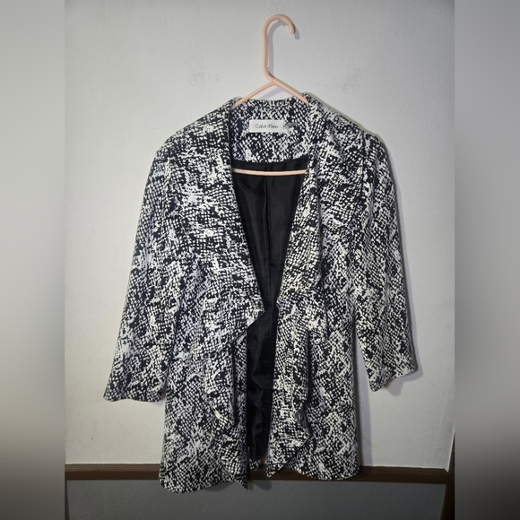 Calvin Klein Jackets & Blazers - Calvin Klein Cascading Collar 3/4 Sleeves Open Blazer Women's Size 6